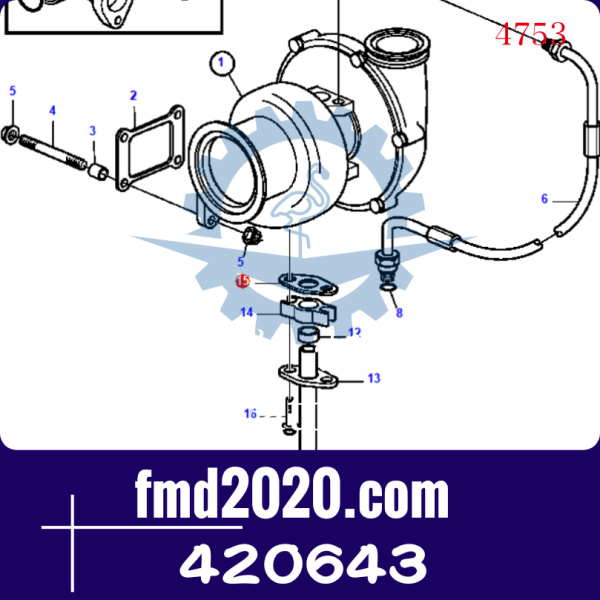 徐工150T履带吊TAD942VE增压器回油管垫片420643(图1)