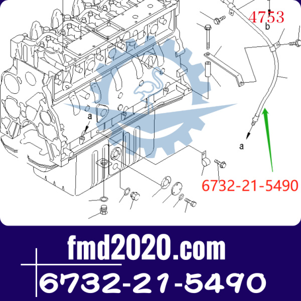 小松6D102机油尺支架6732-21-5490发动机SAA6D102E-2(图1)