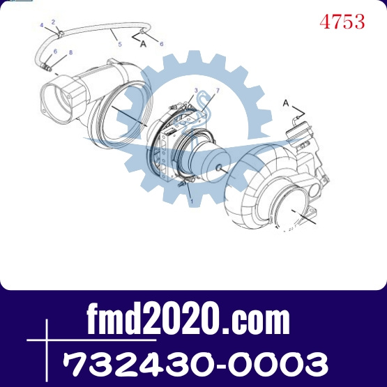 卡特工业发动机C15增压器240-0003，732430-0003型号GTA5008