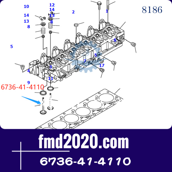 小松PC200-7装载机配件叉车配件进气门6736-41-4110