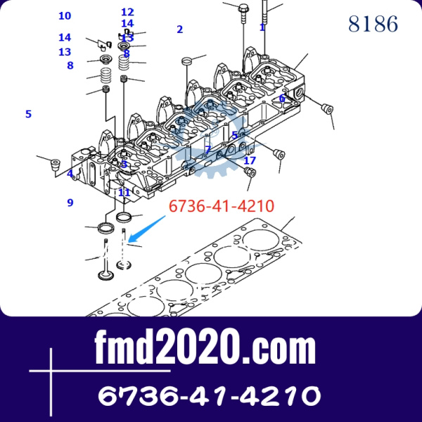 出口供应小松PC200-7推土机配件排气门6736-41-4210(图1)