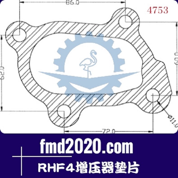 勾机配件泵车零件锋芒机械供应GT15，RHF4增压器垫片(图1)