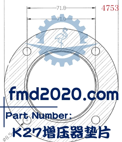 压路机配件锋芒机械供应TO4B，TO4E，GT37，H1E，K27增压器垫片(图1)